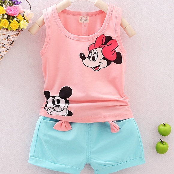 M.dianxi Other - Minnie Mickey Girls Short Set - Size 12 mos.